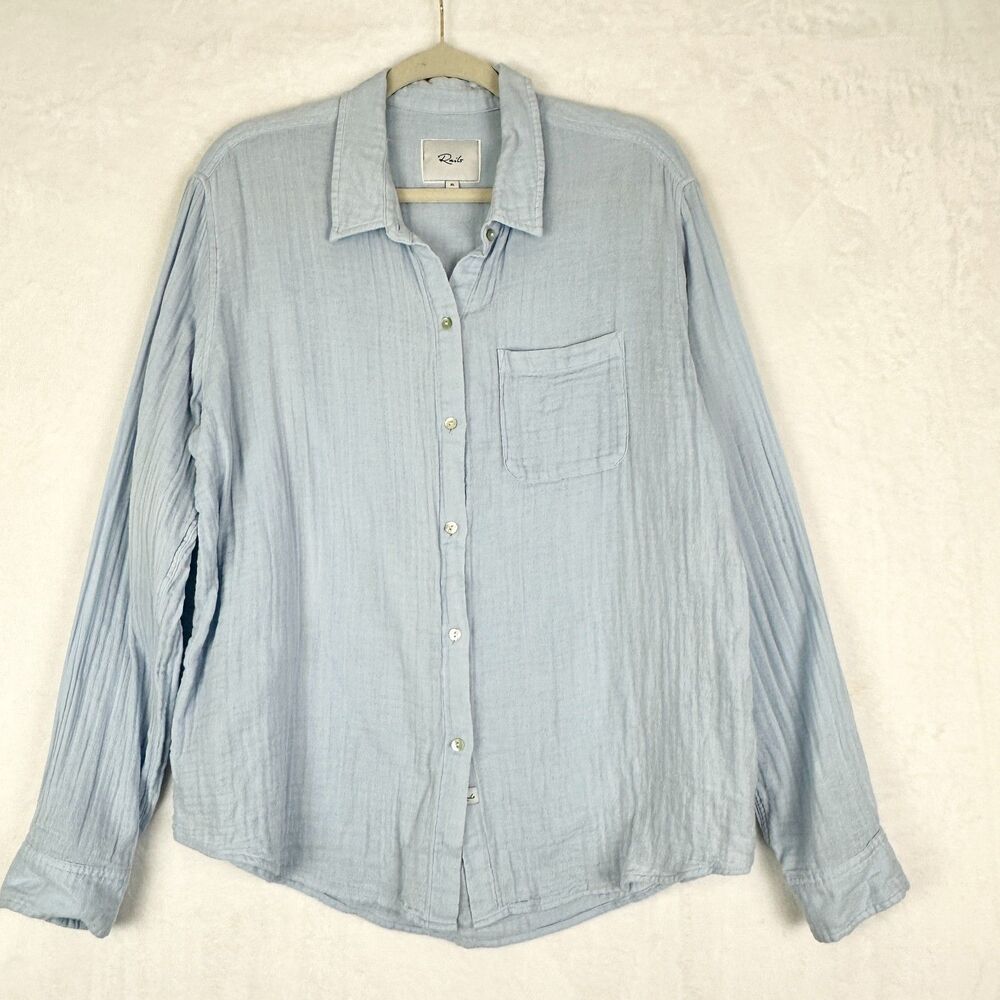 Rails Ellis Shirt Size XL Bluebell Cotton Gauze Lightweight Classic - Picture 2 of 5